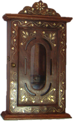 63% OFF on Craftsman Box Antique with Full Body Inlay Work Wooden Key Holder(6 Hooks, Brown)