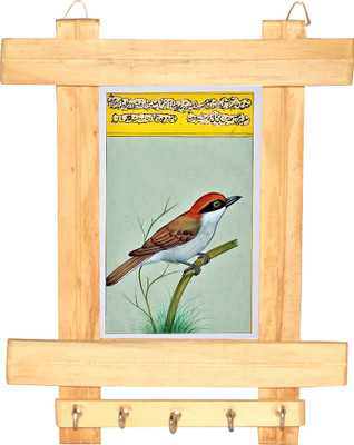 66% OFF on R S Jewels Handmade Wall with a Bird Photo Wood Key Holder(5 Hooks, Multicolor)
