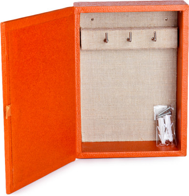 Eco-Leatherette KHS.Orange Cotton Key Holder(3 Hooks) Eco-Leatherette KHS.Orange Cotton Key Holder(3 Hooks)