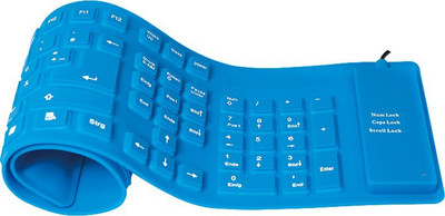 

ROQ 109 Keys With Numeric Keys Silicone Rubber Waterproof Flexible Foldable Wired USB Laptop Keyboard(Blue)