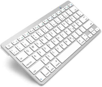 FKU Ultra Slim Mini Wireless Bluetooth Laptop Keyboard(White)