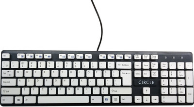 

Circle C23 Wired USB Laptop Keyboard(White, Black), Black;white