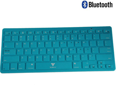 Callmate Bluetooth Keyboard with B.T USB Dongle - Sky Blue Bluetooth Laptop Keyboard(Sky Blue)