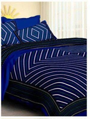 BRIJSHIKHA ENTERPRISES 180 TC Cotton Double Abstract Flat Bedsheet(Pack of 1, Blue)