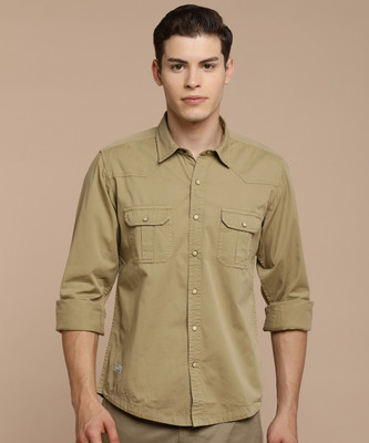 pepe-jeans-men-solid-casual-khaki-shirt