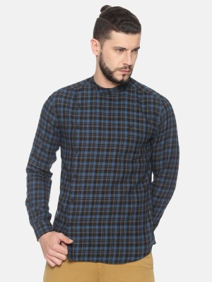 Showoff Men Checkered Casual Blue Shirt