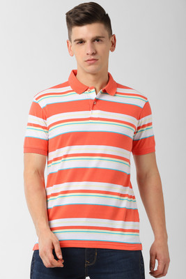 peter-england-striped-men-round-neck-red-t-shirt