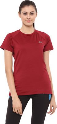 NIVIA Solid Women Round Neck Maroon T-Shirt