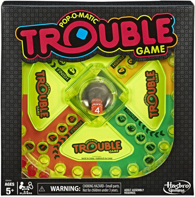 HASBRO GAMING Trouble Neon Pop Board Game for Kids Ages 5 and Up Party & Fun Board Game