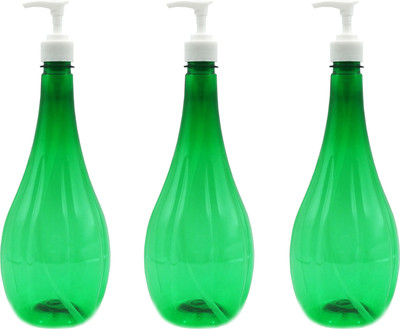 HARSH PET Empty Refillable Neer Lotion Pump Bottle 1000 ml Bottle(Pack of 3, Green, Plastic)