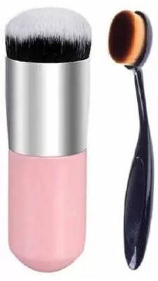 Love Nature Pink Foundation Brush With Oval Foundation Brush(Pack of 2)