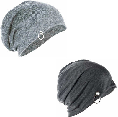 Qtsy Solid Beanie Cap(Pack of 2)