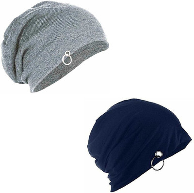 Qtsy Solid Beanie Cap(Pack of 2)
