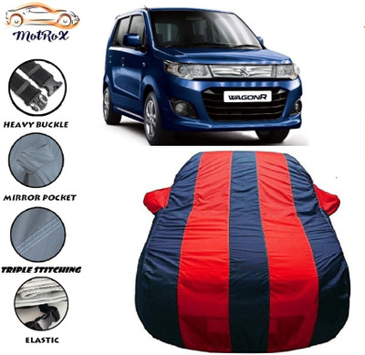 MoTRoX Car Cover For Maruti Suzuki WagonR (With Mirror Pockets)(Red, Blue)