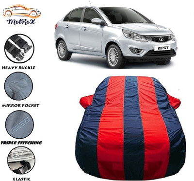 MoTRoX Car Cover For Tata Zest (With Mirror Pockets)(Red, Blue)