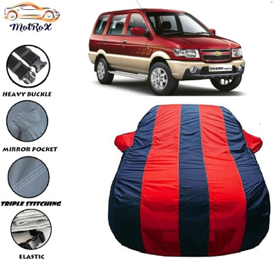 MoTRoX Car Cover For Chevrolet Tavera (With Mirror Pockets)(Red, Blue)