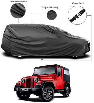 ANTHUB Car Cover For Mahindra Thar (Without Mirror Pockets)(Grey)