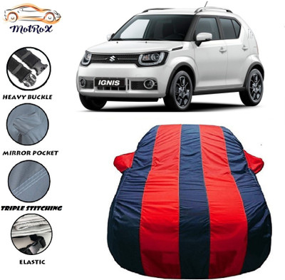 MoTRoX Car Cover For Maruti Suzuki Ignis (With Mirror Pockets)(Red, Blue)
