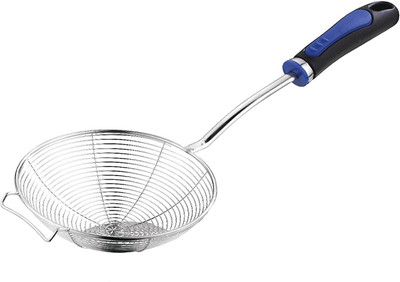 Emerald Shopper Frying Strainer Puri jhara deep Fry Oil Strainer 16CM Stainless Steel Deep Frying Basket(Silver Pack of 1)
