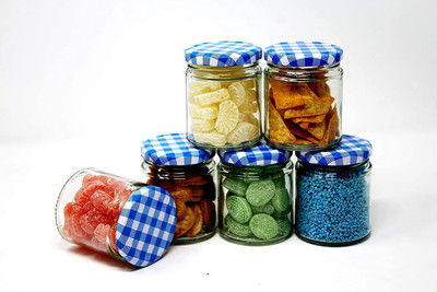 Avastro Glass Grocery Container  - 200 ml(Pack of 6, Blue)