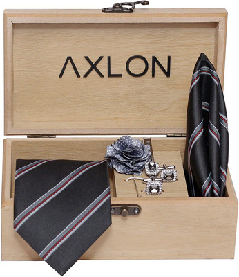 AXLON Satin Tie & Cufflink(Black)
