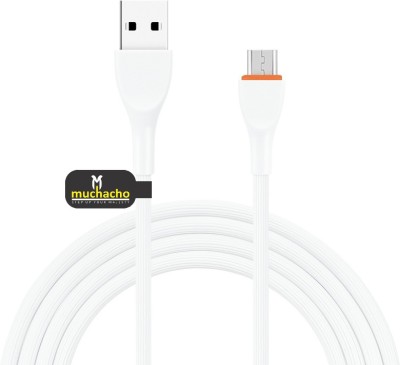 muchacho Micro USB Cable 2 A 1.2 m MUSBCV8107W(Compatible with Smart Phones, Tablets, Power Banks, Speakers, White, One Cable)