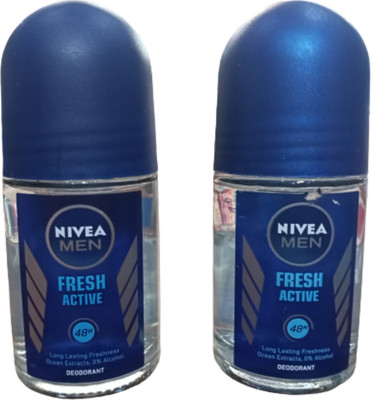 NIVEA FRESH ACTIVE ROLL ON FOR MEN ( 25ml *2 ) Deodorant Roll-on  -  For Men(50 ml, Pack of 2)