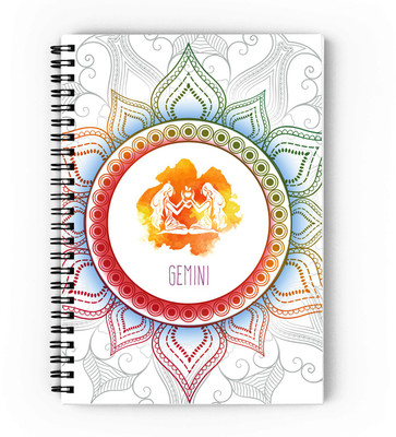 epheriwala Zodiac Sign Gemini A5 Notebook Unruled 160 Pages(Orange)