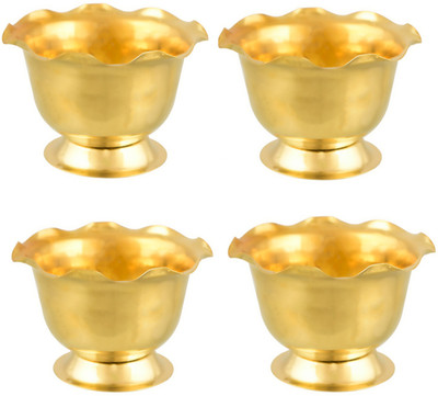 Magic's Max Brass (Pack of 4) Table Diya Set(Height: 4 inch)