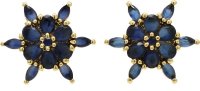 Weldecor Premium Collection American Diamond Fashion Petal Shape Earrings for Girls/Women Brass Stud Earring