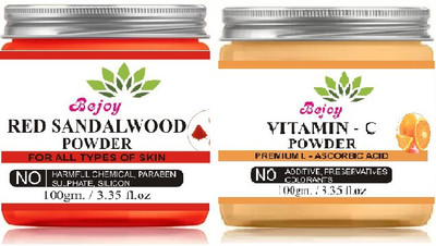Bejoy Red Sandalwood Powder And Vitamin C Powder Combo 100 Gram Each(100 g)