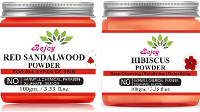 Bejoy Red Sandalwood Powder And Hisbiscus Powder Combo 100 Gram Each(100 g)