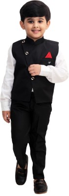 Fourfolds Boys Party(Festive) Shirt Trouser(BLACK)