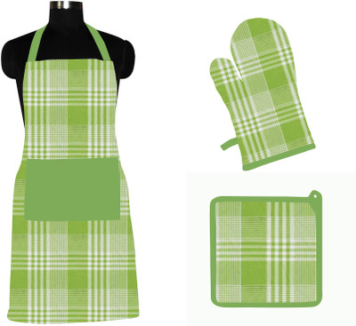 Flipkart SmartBuy Cotton Home Use Apron - Free Size(White, Green, Single Piece)