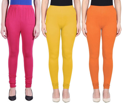 SwaNit Churidar  Western Wear Legging(Pink, Yellow, Orange, Solid)