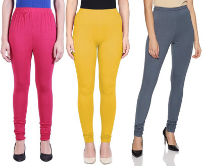 SwaNit Churidar  Western Wear Legging(Pink, Yellow, Grey, Solid)