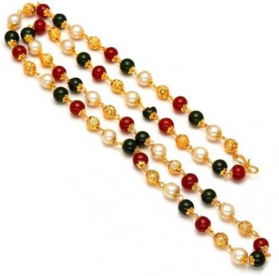 NAKIT NAKIT PEARL MULTI COLOURED GOLD PLATED CHAIN FOR LADIES/GIRLS Beads, Pearl Gold-plated Plated Alloy Chain