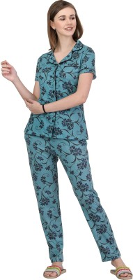 Kaily Women Printed Multicolor Shirt & Pyjama set