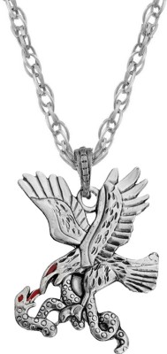 M Men Style Stylish Eagle Eating Snake Locket With Chain Sterling Silver Zinc, Metal Pendant