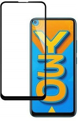 AKSHUD Edge To Edge Tempered Glass for Vivo Y30(Pack of 1)