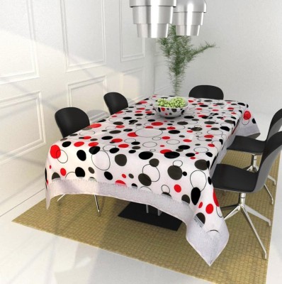 Kingly Home Polka 4 Seater Table Cover(Red, Black & White, PVC, Pack of 2)