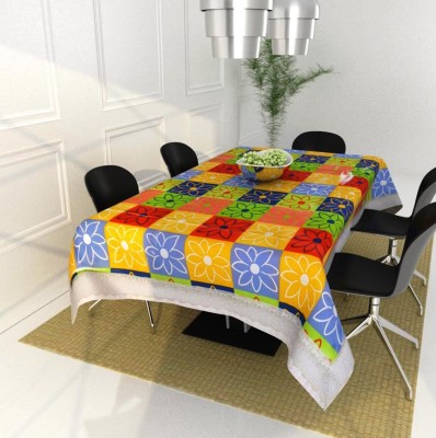 RS Creations Floral 4 Seater Table Cover(Multicolor, Plastic)