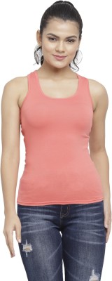 N-gal Casual Sleeveless Solid Women Red Top
