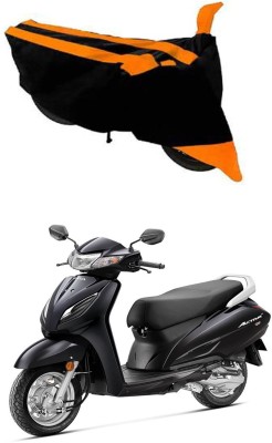 RONISH Two Wheeler Cover for Honda(Activa 6G, Black, Orange)