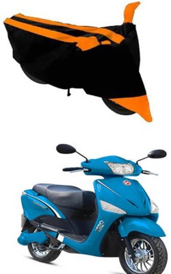 RONISH Two Wheeler Cover for Hero(Electric Optima, Black, Orange)