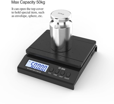 Skeisy SF-800 JIVOWS HIGHLY DURABLE AND ACCURATE 1GM TO 30KG CAPACITY WITH POWER ADAPTOR Weighing Scale(Black)