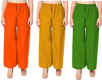 Faunashaw Regular Fit Women Orange, Yellow, Green Trousers