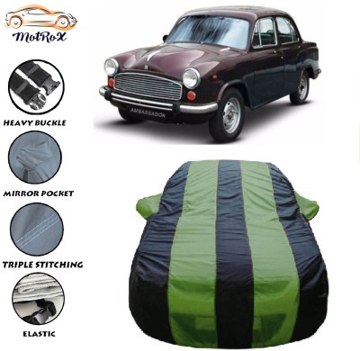 MoTRoX Car Cover For HM Ambassador MPFi (With Mirror Pockets)(Green, Blue)