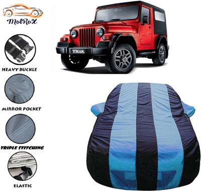 MoTRoX Car Cover For Mahindra Thar (With Mirror Pockets)(Blue, Blue)
