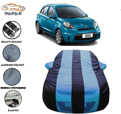 MoTRoX Car Cover For Nissan Micra Active (With Mirror Pockets)(Blue, Blue)